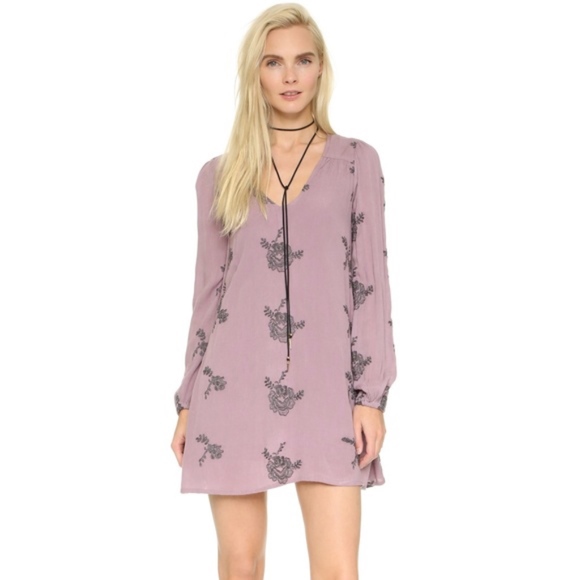 Free People Dresses & Skirts - Free People Emma Embroidered Swing Mini Dress Med